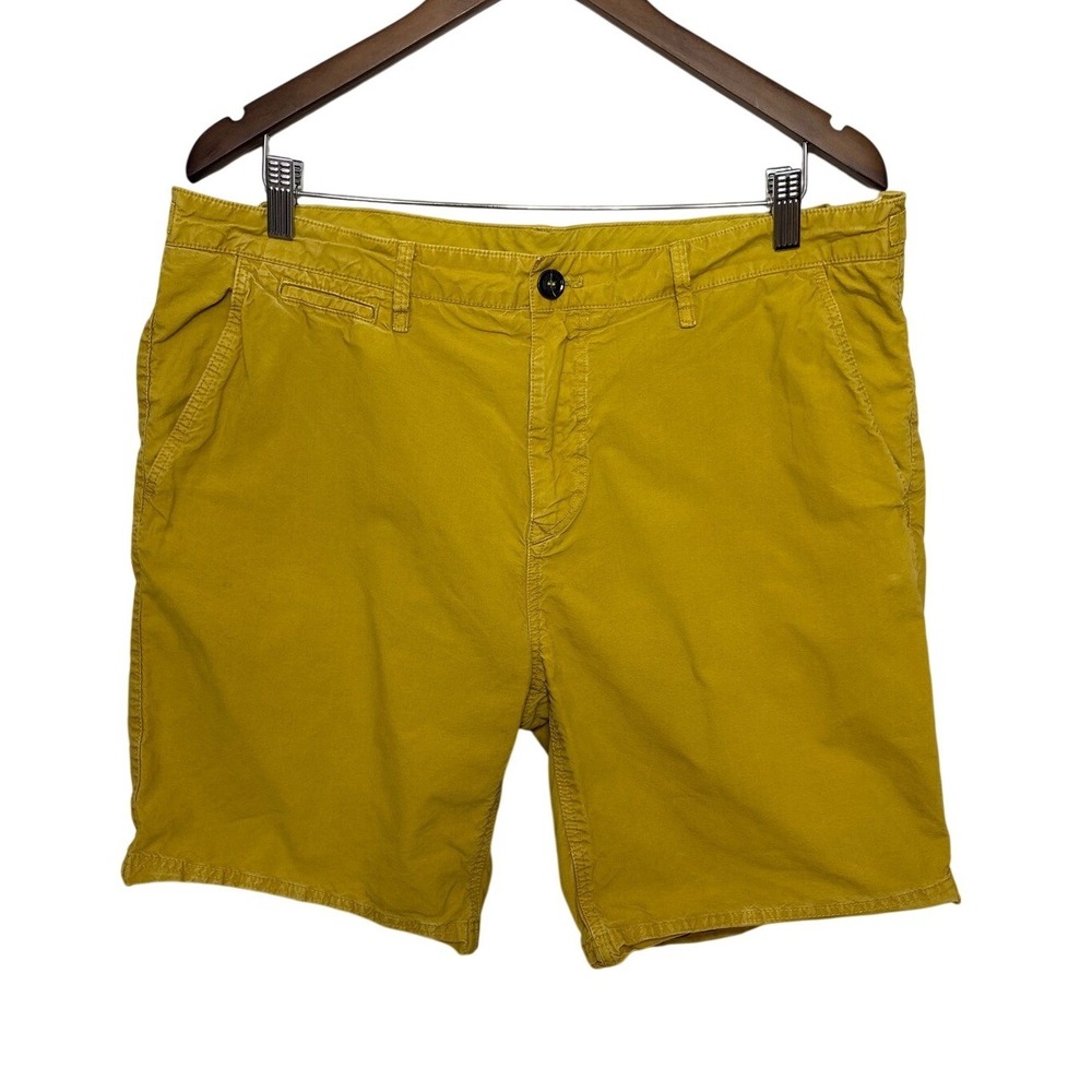 Burberry Brit Mens Mustard Yellow Cotton Chino Shorts Waist 38 Inseam 8